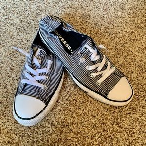 Converse Shoreline Women’s Size 10 Slip Sneaker Black white Stripe